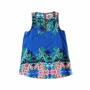 New Look Blue Floral Tropical Print Sleeveless Tank Top Size US 6
